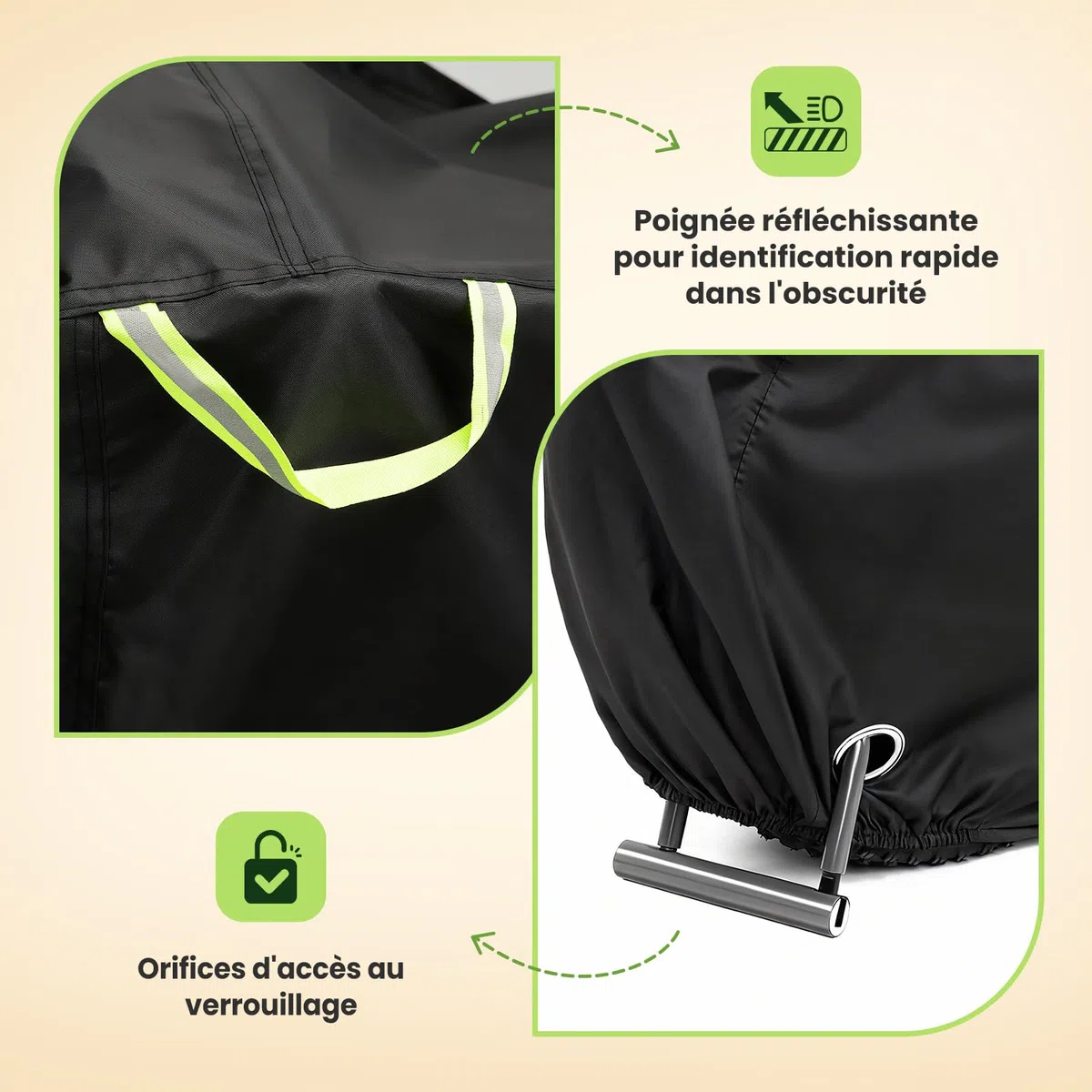 IPSXP Housse Vélo pour, Exterieur Housse de Vélo avec Trous pour Antivols, pour jusqu'à 29 Pouces VTT Bicyclette Moto Vélo de Montagne Route Électrique Scooter,pour 1-3 Bicyclettes