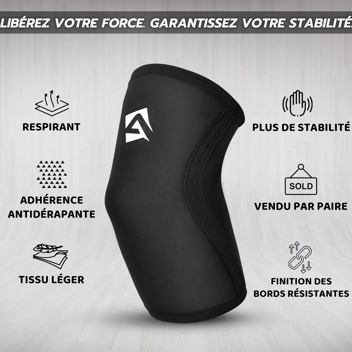 AQF Coudières D'haltérophilie en Néoprène (Paire) - 5mm et 7mm Antidérapant Coudière Musculation pour Bodybuilding et Cross-Training - Bandage de Coude Soutien pour Gym et L'entraînement