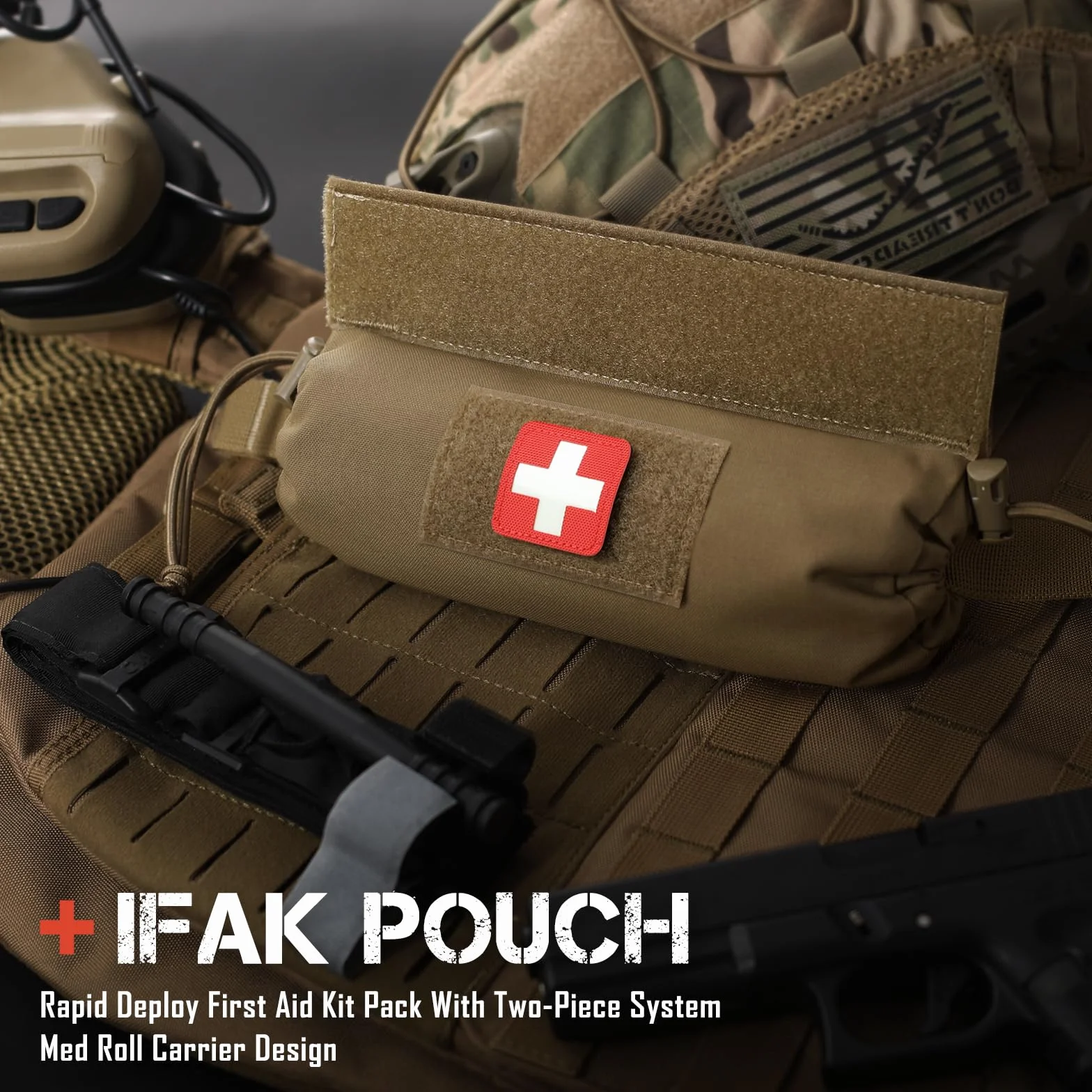 WYNEX Pochette de Secours Tactique Ifak Poche Molle de Premiers Secours Pochette de Survie Militaire Sac de Premiers Soins Molle Poche d'Urgence Médical Pochette de Vidange pour Gilet JPC CPC AVS