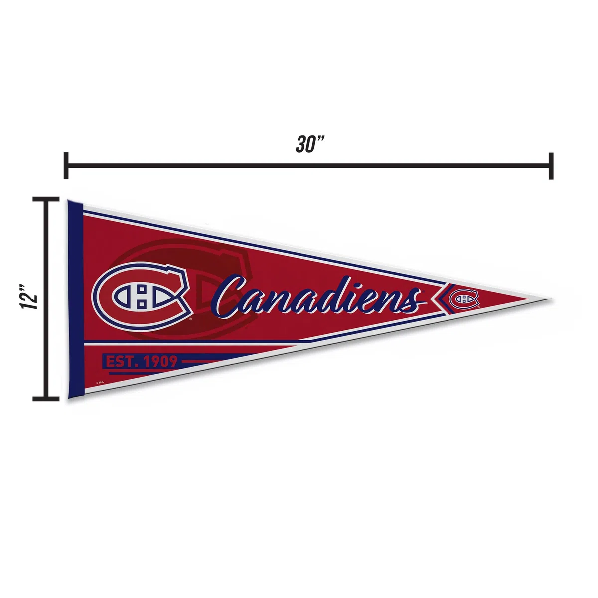 Rico Industries Fanion mural classique en feutre de la LNH Hockey Canadiens de Montréal 30,5 x 76,2 cm – Idéal pour la maison/la chambre à coucher/la décoration de grotte d'homme
