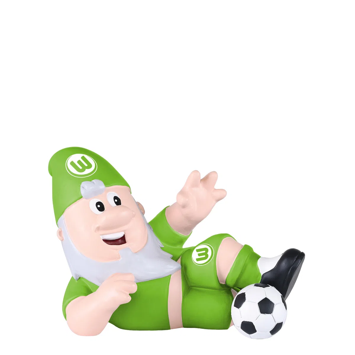 FOCO Offizielles Lizenzprodukt VFL Wolfsburg Grätschender Fußball-Gartenzwerg