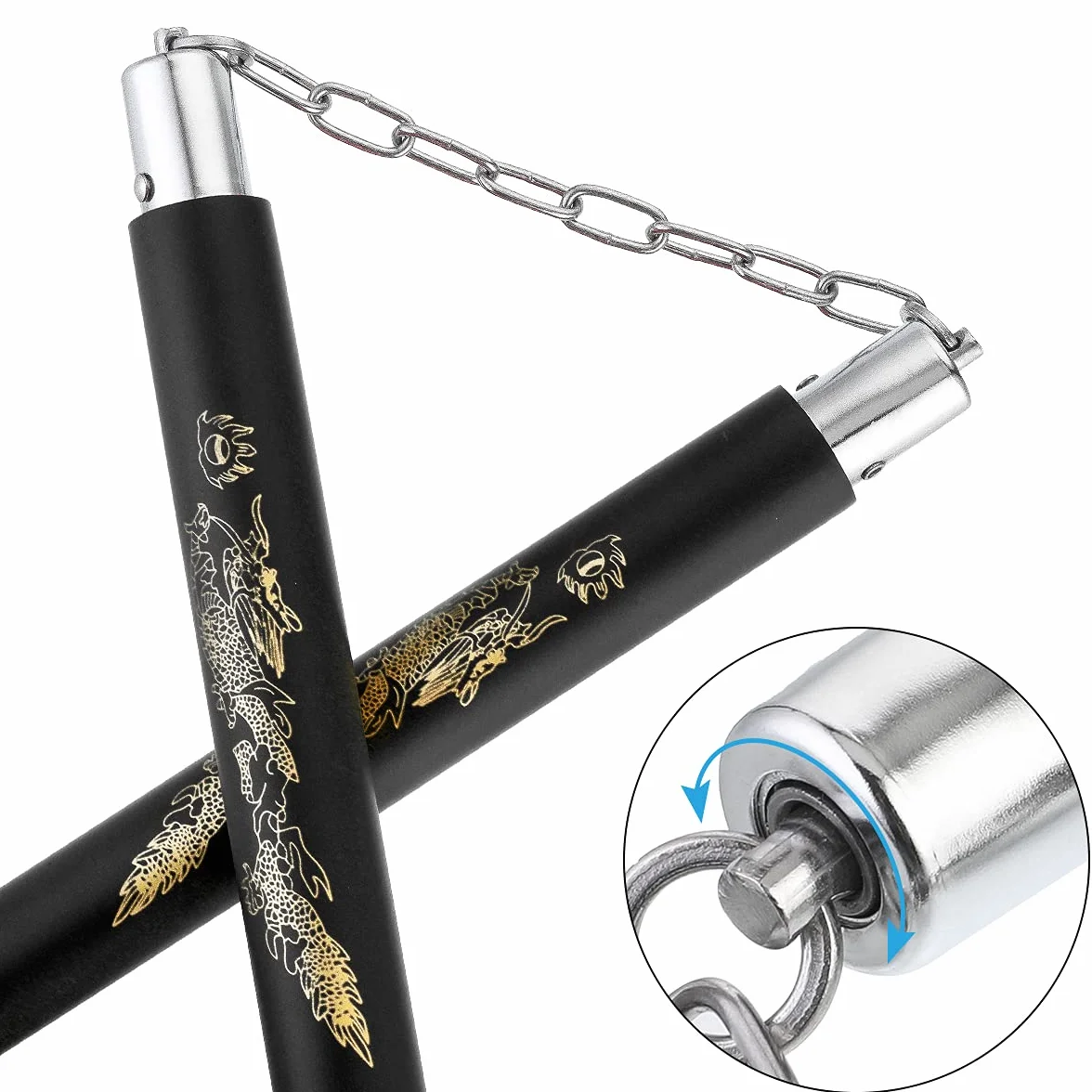 Litthing Nunchaku Mousse Caoutchouc Entraînement Quotidien Rembourré Pratique 2 Paires De Portable Parfait pour Les Enfants Et Les Débutants Mode Noir Et Rouge
