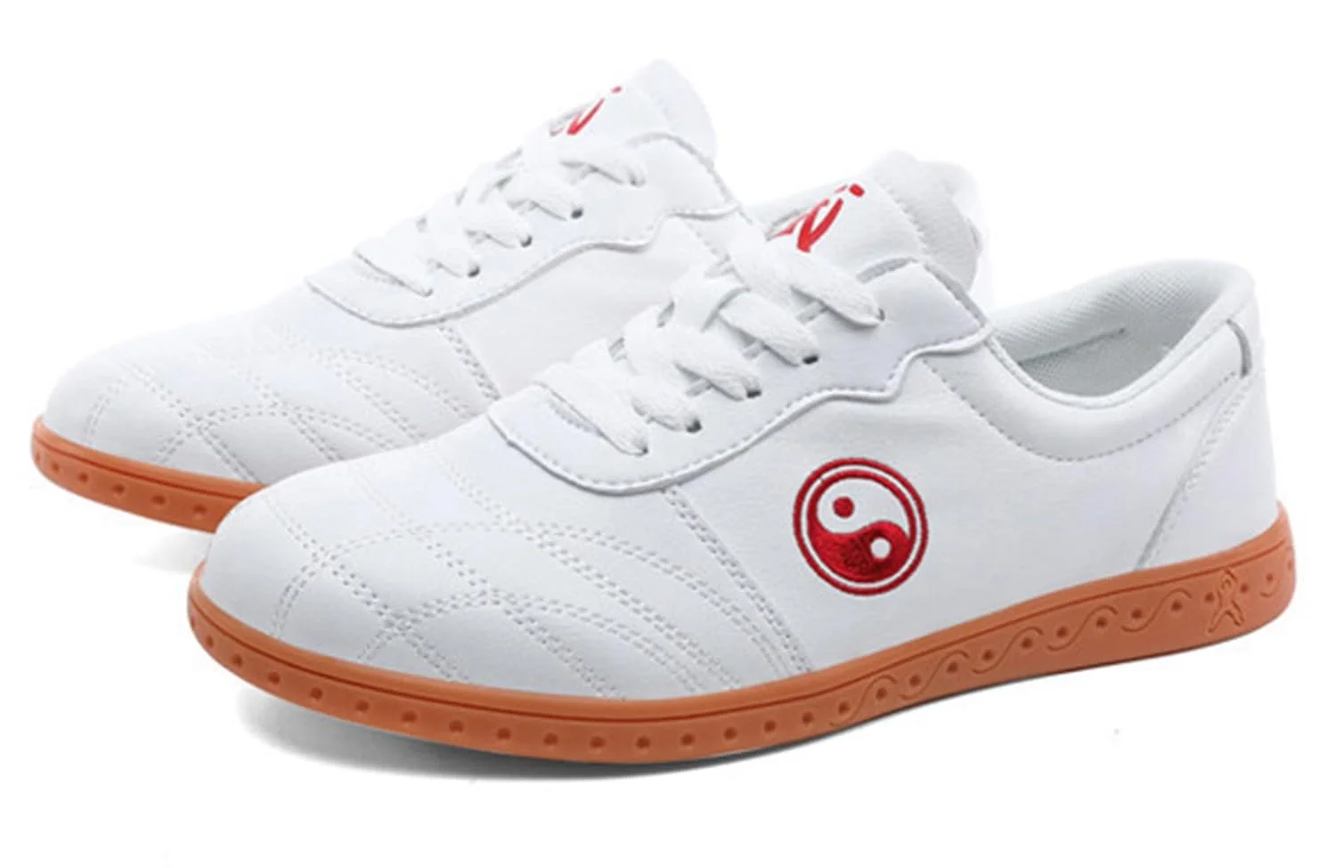 FUELIX Chaussures De Taichi, Chaussures Art Martiaux, Chaussures De Taekwondo, Arts Martiaux Kung Fu Baskets Cuir Ballerines Qi Gong Unisexe, Léger, Non Slip, Respirant Pour Marche Fitness