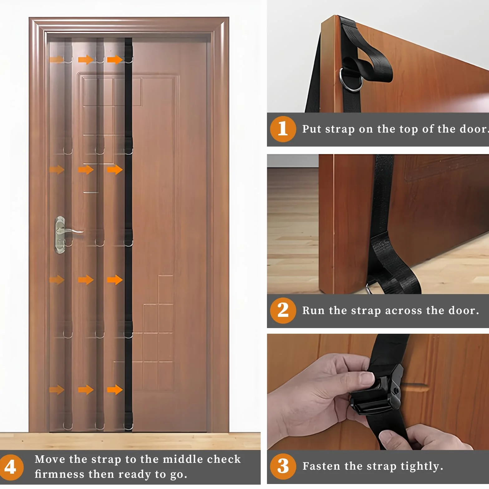 Sangle d'ancrage Porte pour Exercices Bandes Résistance, Ancre de Porte Bande Résistance Portable pour Entraînement, Fixation Multi-Points d'ancrage pour Fitness Maison, Facile à Installer
