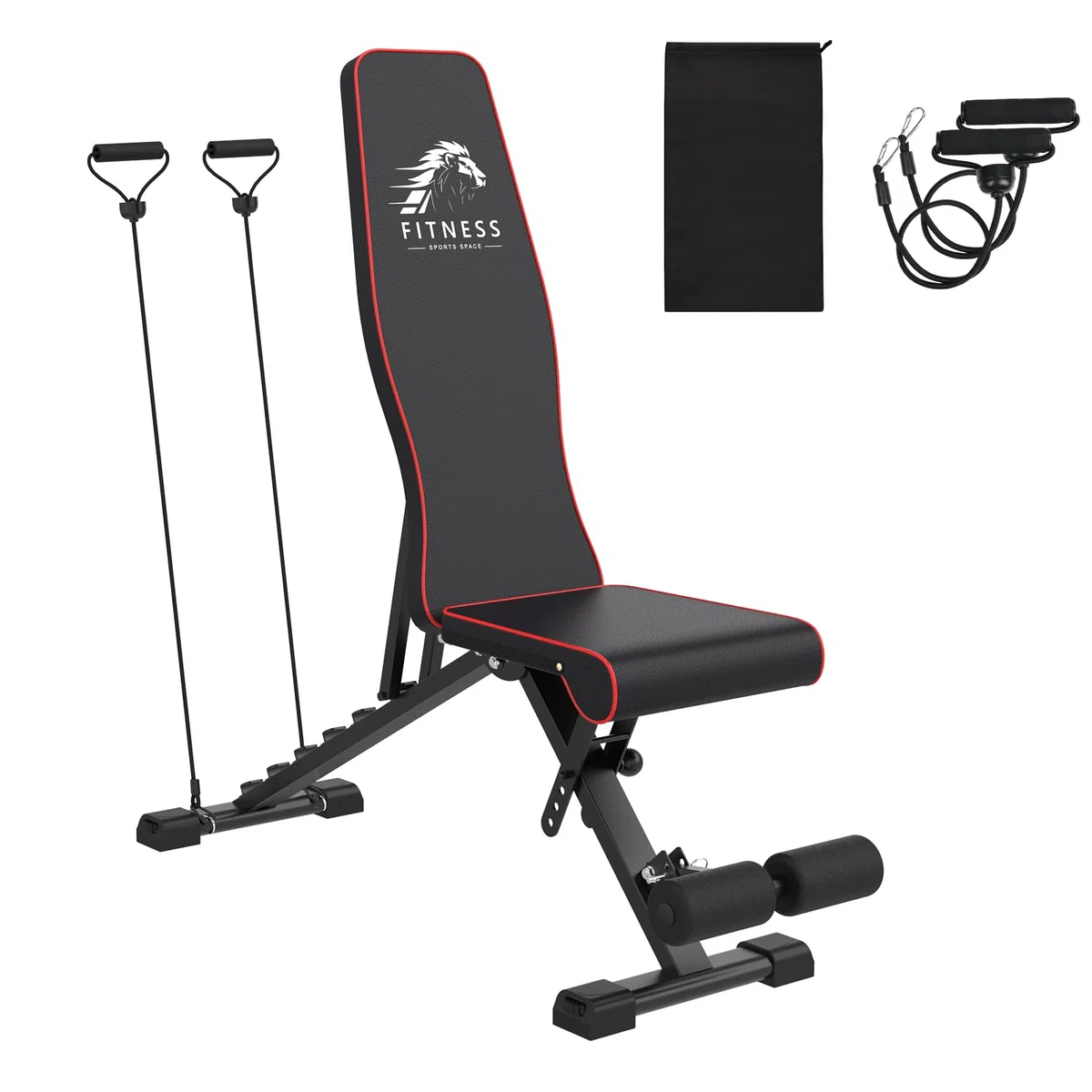 Dskeuzeew Banc de Musculation avec Sac de Protection, Banc Inclinable Réglable avec 8 Angles de Dossier & 4 Angles D'assise,Entraînement Corps Complet à la Maison & au Bureau