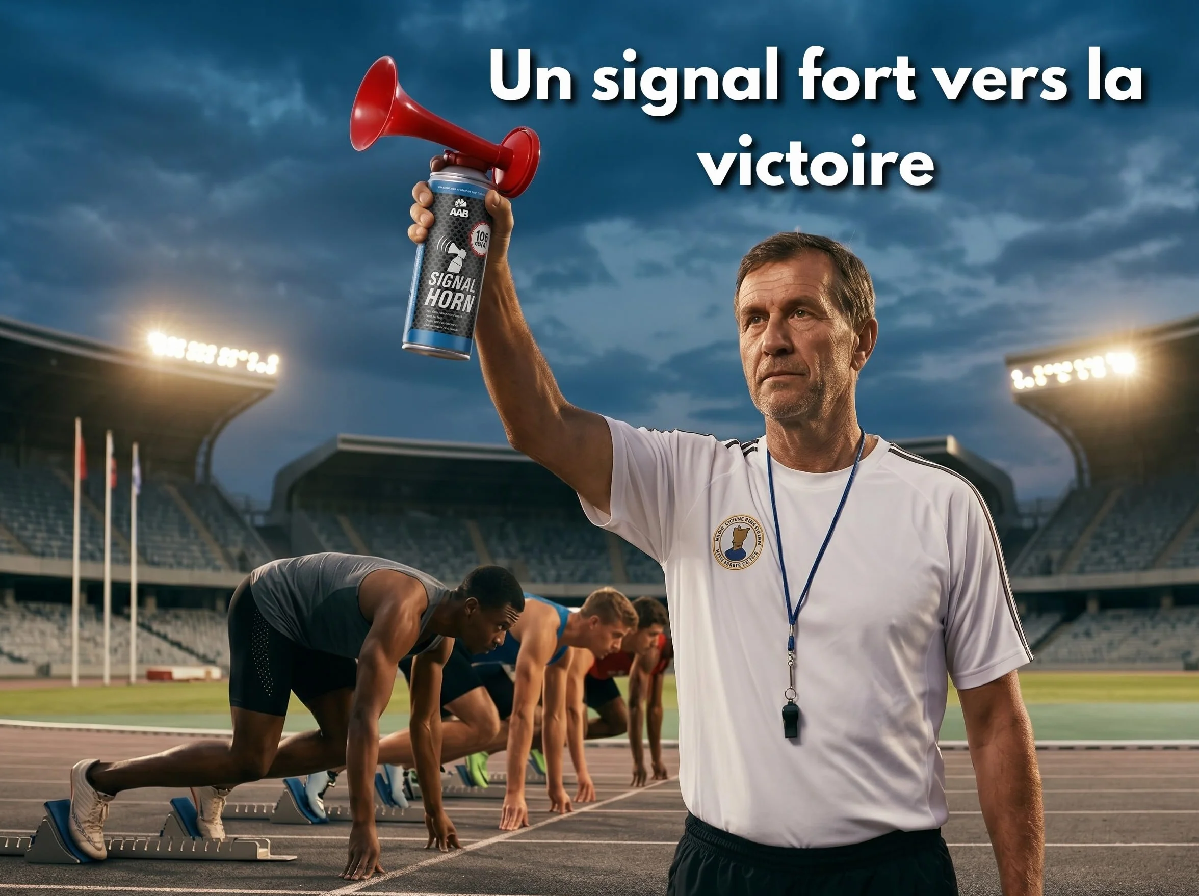 AABCOOLING Corne de Brume 106 dB(A) - Klaxon à air comprimé puissant jusqu'à 120 bips, avec gaz ininflammable, idéal pour le sport, les supporters et la navigation