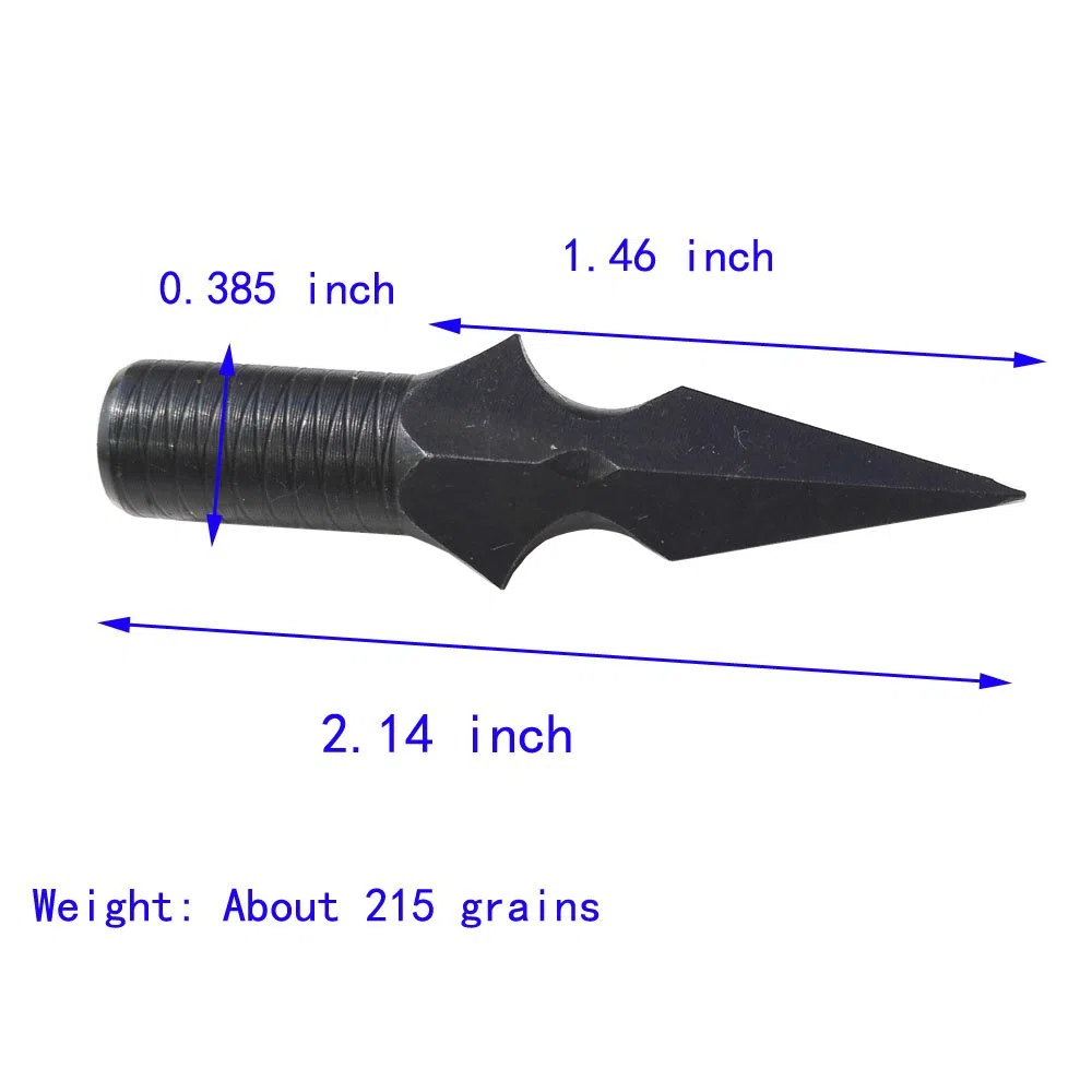 6pcs Pointes de flèche Traditionnelles en Métal Chasse Broadheads Tir à l'arc Tête de Flèche 200 Grains Pointes de vis pour Les Flèches en Bois de Bambou