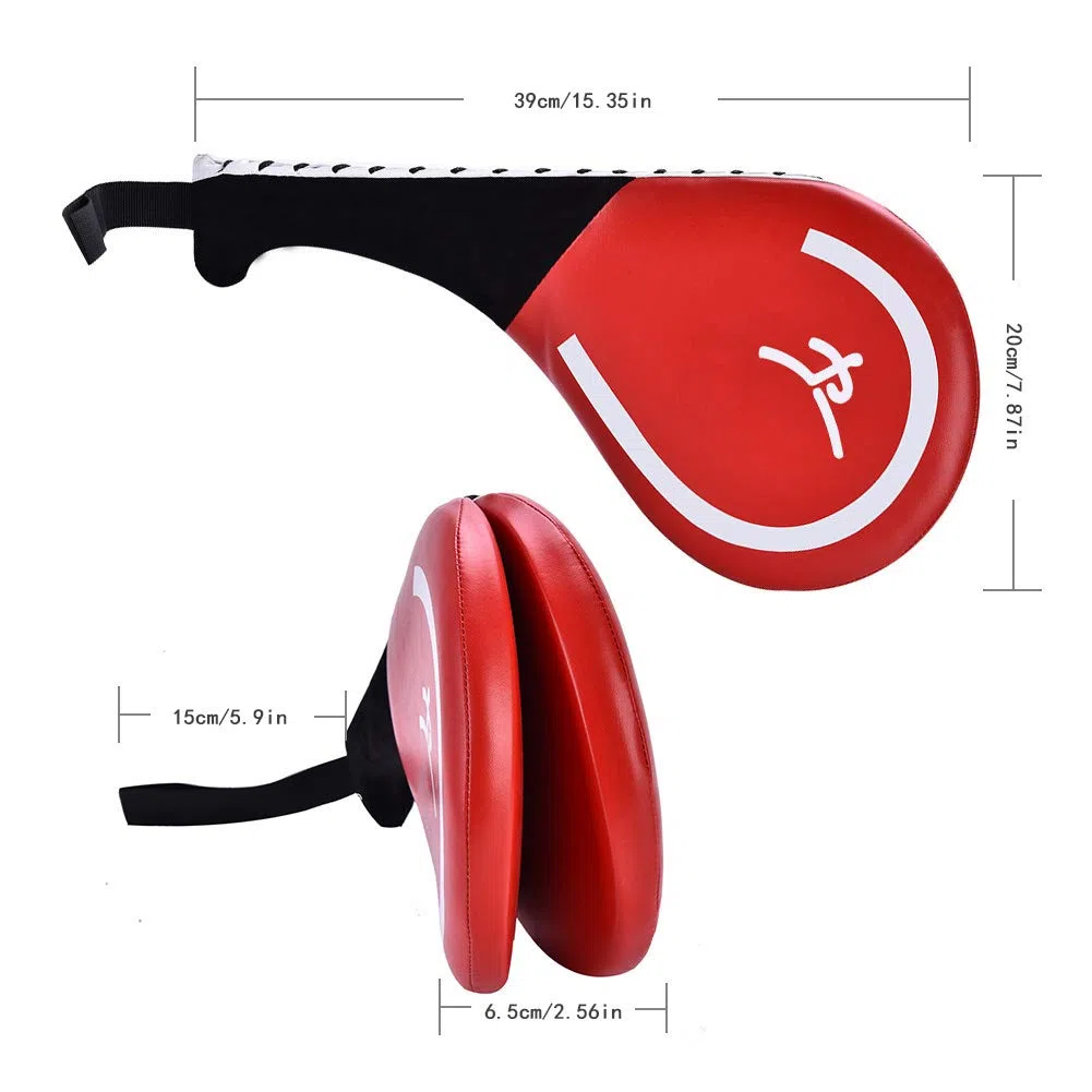 BORDTRACT Raquette Taekwondo, Coussin De Frappe De Kickboxing En Mousse Haute Densité Durable, Cible De Karaté, Équipement D'entraînement Pour Arts Martiaux, TKD, Convient Aux Jeunes, Enfants(Rouge)