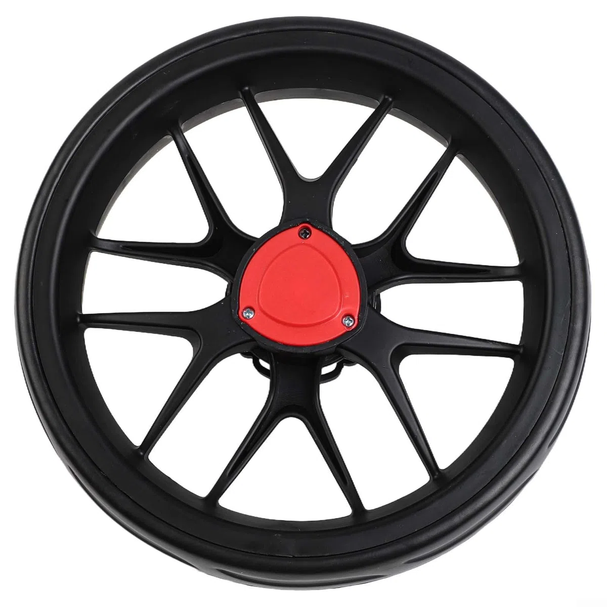 Roues de chariot de golf, pneus de chariot de golf de 25,4 cm avec roues multi-fourches, pneus en mousse remplaçables pour roue de chariot de golf (noir)