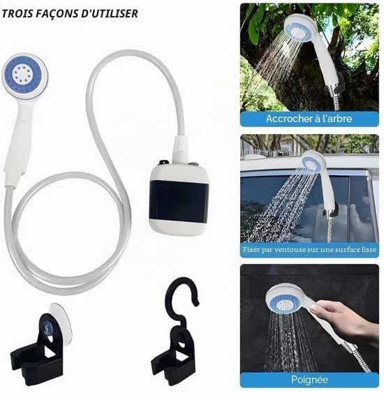 Douche extérieure portable 2200 mAh, douche de camping pour randonnée, sac à dos, voyage, plage, animaux domestiques, douche portable de camping | HYDROPORT