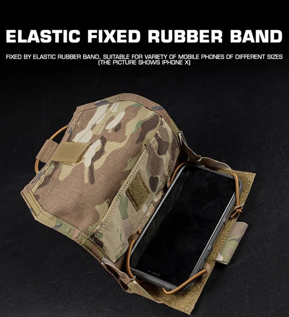ACEXIER Tactique Pochette de téléphone Portable Molle Paquet de Fonction de Navigation de téléphone Portable pour Airsoft Vest Chest Gear Universal Mobile Phone Rack (Tan)