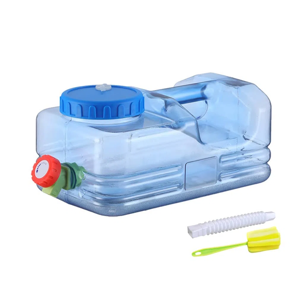 Starnearby Bidon d'eau 5L-22L avec Robinet, Réservoir d'eau Potable, Jerrican Alimentaire Camping, Conteneur d'eau sans BPA avec Tuyau et Brosse pour Camping, Randonnée