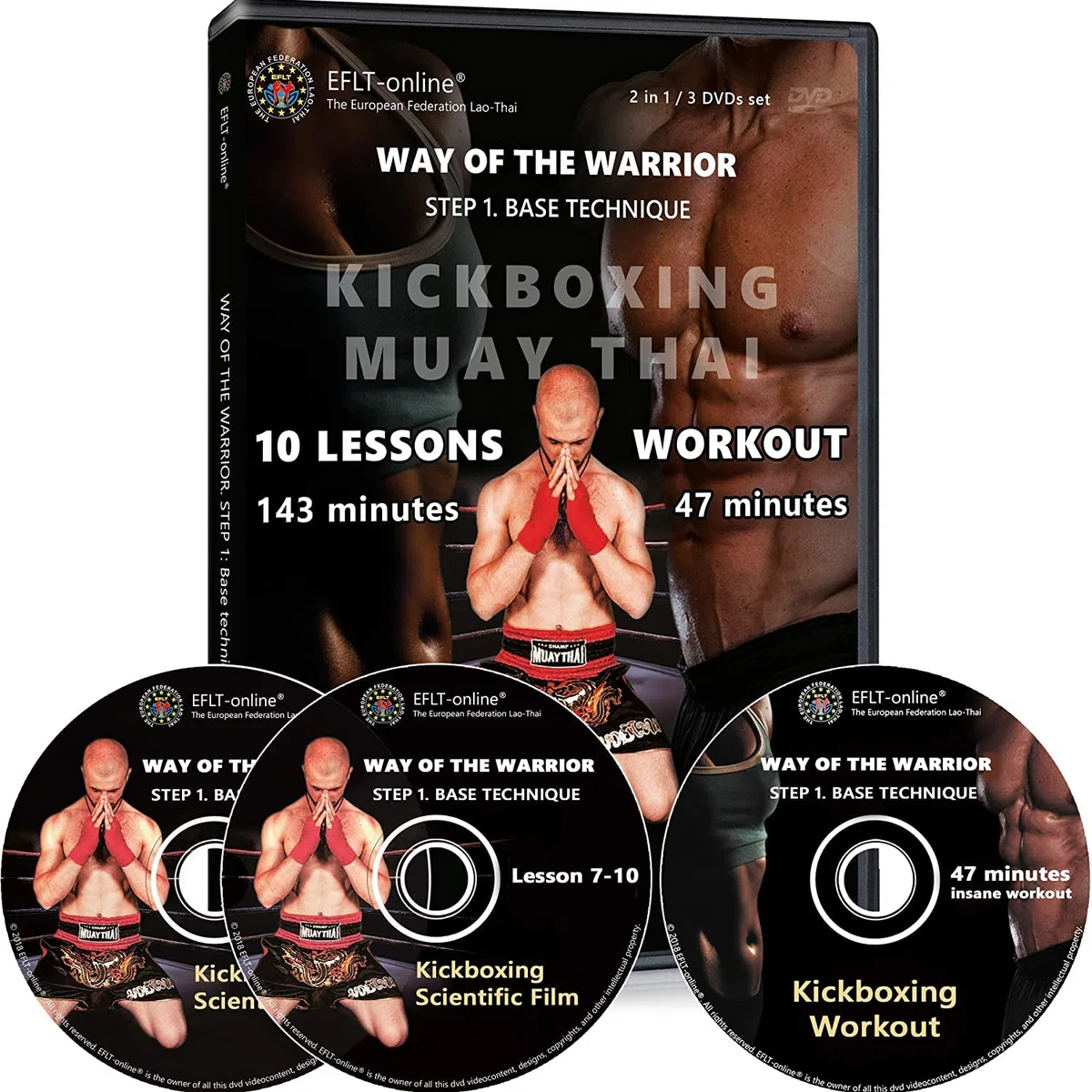 Kickboxing DVDs workout for women men 47 minutes - and Instructional kickbox Muay Thai video training 10 lessons 143