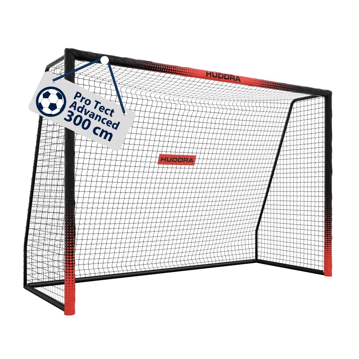 HUDORA But de Football Pro Tect Advanced – But avec Filet et enveloppe Tous Temps pour Enfants/Adultes – Montage Simple au Jardin – Cage de But avec Fermetures éclair et Bandes Velcro
