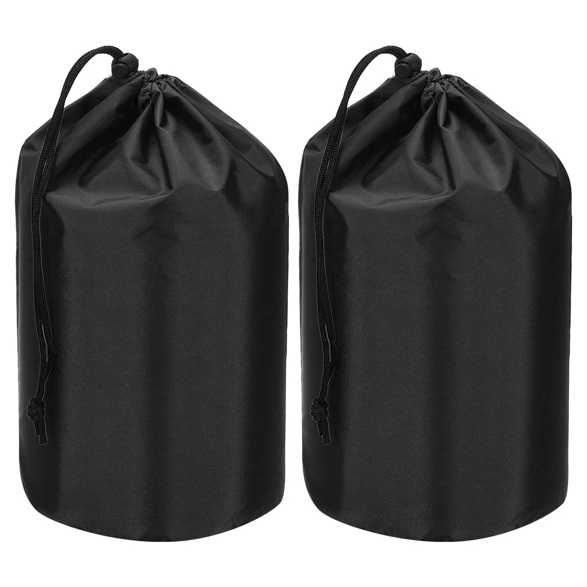 PATIKIL Sac de Rangement, 2 Pcs 10 x 20 Pouces Sac de Stockage imperméable Portable pour extérieur Cordon de Serrage Anti-poussière léger pour Sac Couchage Camping randonnée Voyage, Noir