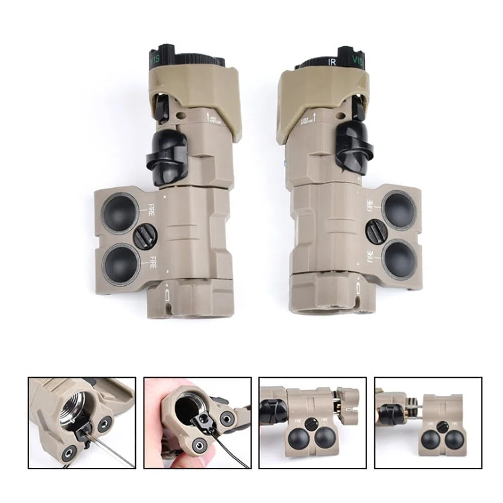 Nylon ML C1+ Box Laser Sight Indicateur (avec IR + Rouge/Vert/Bleu + Lumière de Remplissage IR + Lumière LED 220lm), & Lampe de Poche Forte M600C & Double Interrupteur à Distance Modulaire (SF + Prise