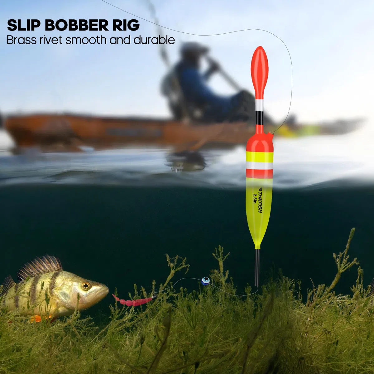 THKFISH Lot de 5 flotteurs de pêche et flotteurs de balsa, flotteurs de pêche pour la pêche à la Crappie, Bluegill, Truite, Bar, panfish, Silure, doré Jaune