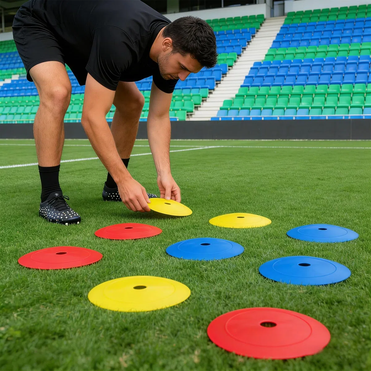 Lot de 24 disques de marquage de 15 cm - Pour le sport, le football, le marquage de terrain - Accessoire d'entraînement pour exercices de coordination, entraînement d'agilité