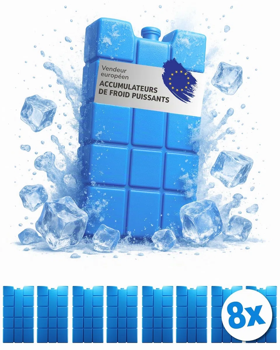 ToCi Lot de blocs réfrigérants pour sac isotherme ou glacière, de 200 ml chacun, 8