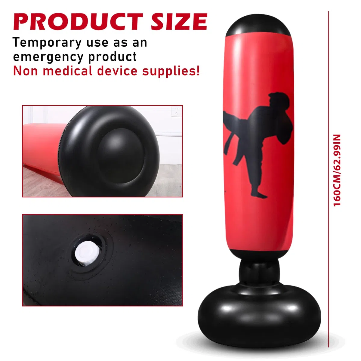 Sac de Frappe Enfant, Punching Ball Enfants, Sac de Boxe Gonflable pour Enfants, Fitness de Boxe Target Sac, Cadeau pour GarçOns et Les Filles 5 à 12 Ans, pour la Pratique du Karate Taekwondo