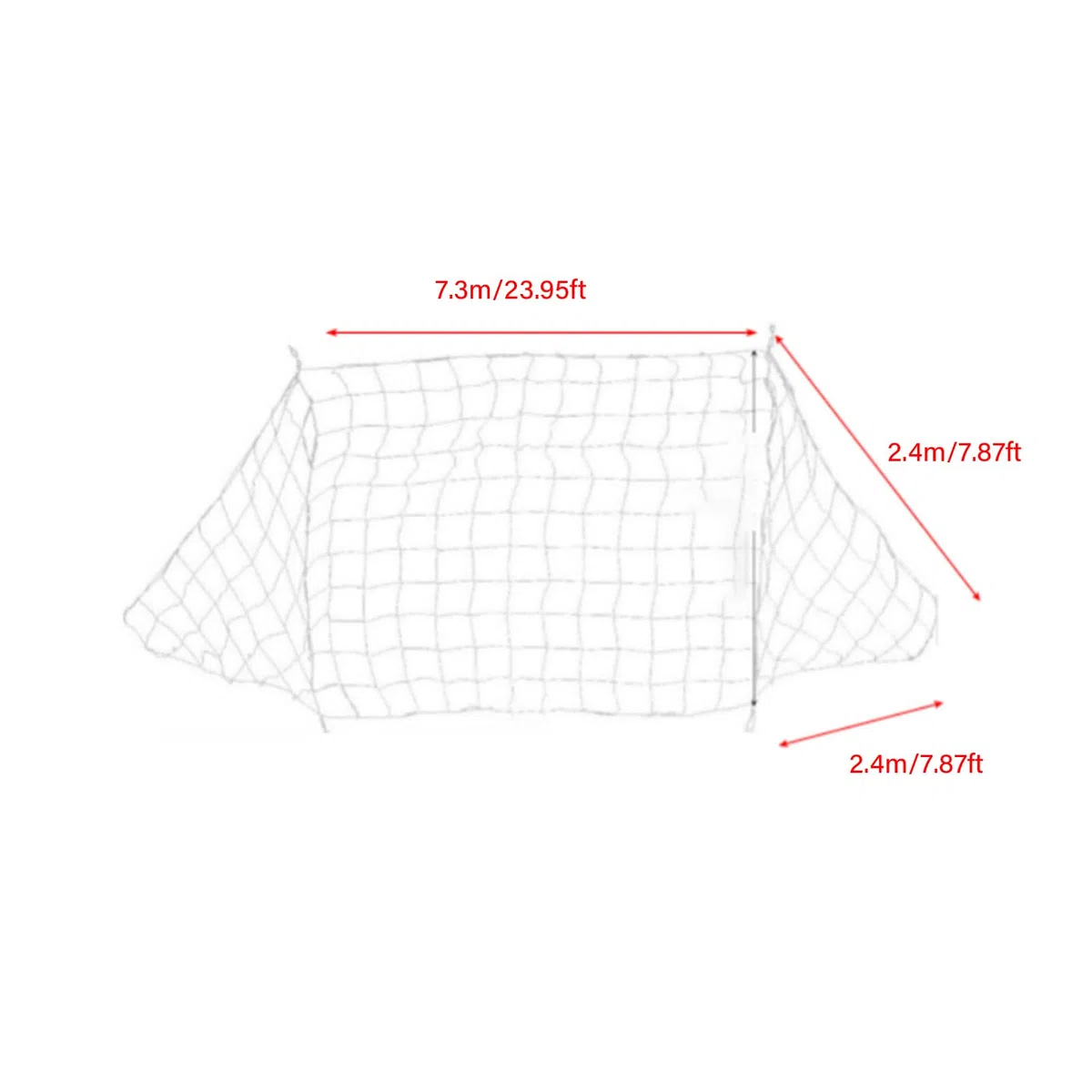 TOPINCN Filet de Football résistant - Filet de Rechange pour Lacrosse et Football (1,8 x 1,2 m, 2,4 x 1,8 m, 3,7 x 1,8 m, 7,3 x 2,4 m)
