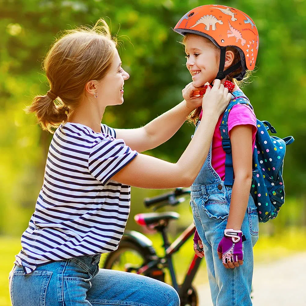 Wdmiya Casque Vélo Enfant Filles Garçons Casques Enfants 2-6 Ans Casque Ajustable Ptotection pour Cyclisme Roller Skateboard Scooter Trottinette Dinosaur