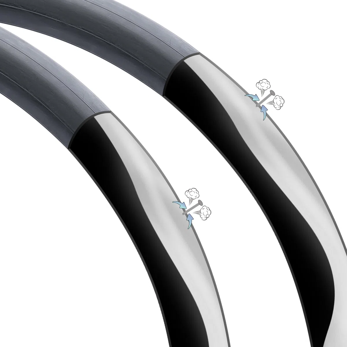 YunSCM 2Pcs 57/62-584 Anti-crevaison 27.5 Pouces Chambres à air 27.5x2.125/2.25/2.35/2.40 FV48mm Valve Prévention et Réparation Compatible Route/Ville/Vélo de Montagne Chambre à air