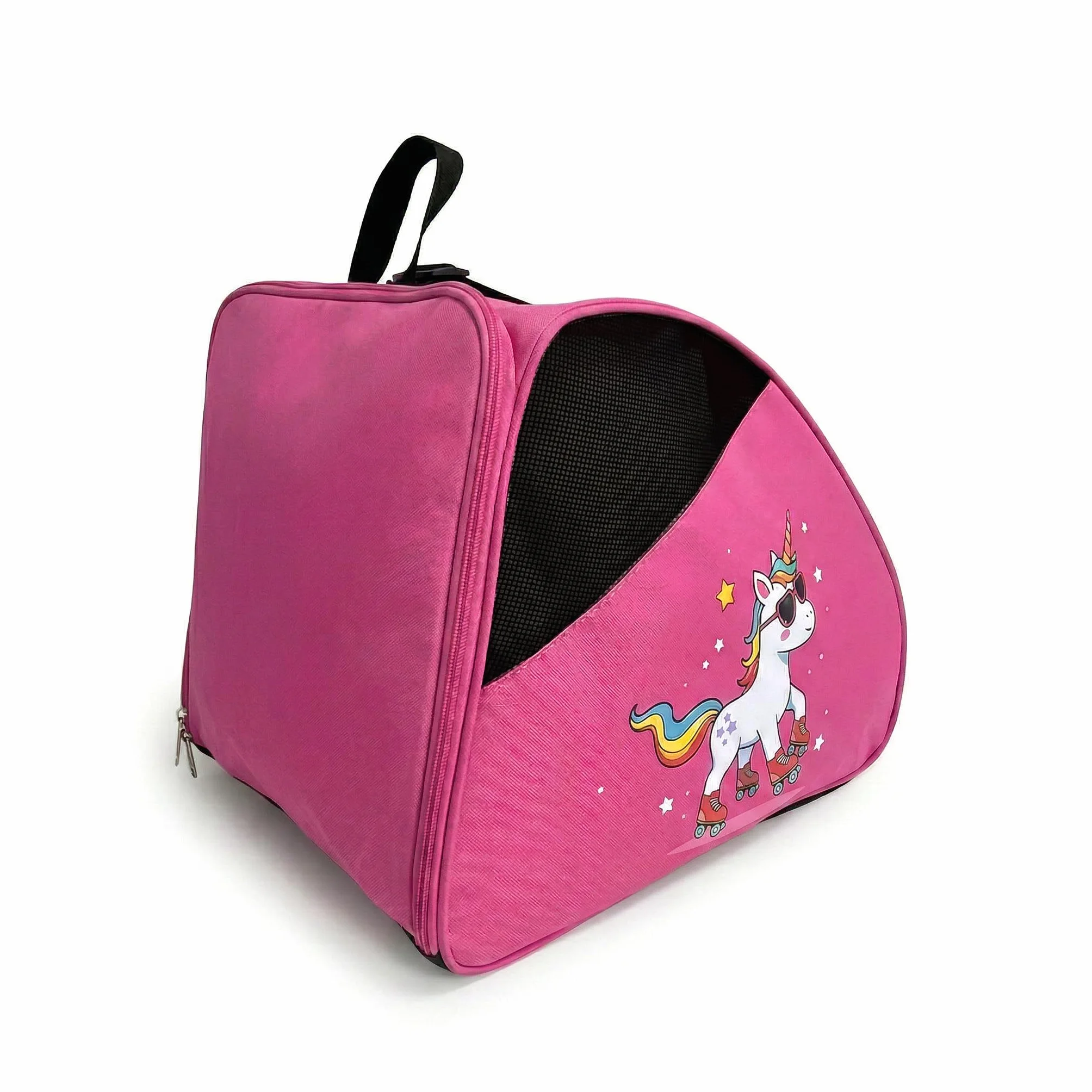 OJA Barcelona Sac pour Rollers pour Enfants - Rose avec Imprimé Licorne - Bandoulière Réglable Rembourrée, Sac de Transport pour Patins Spacieux pour Chaussures et Protections, Bag Robuste