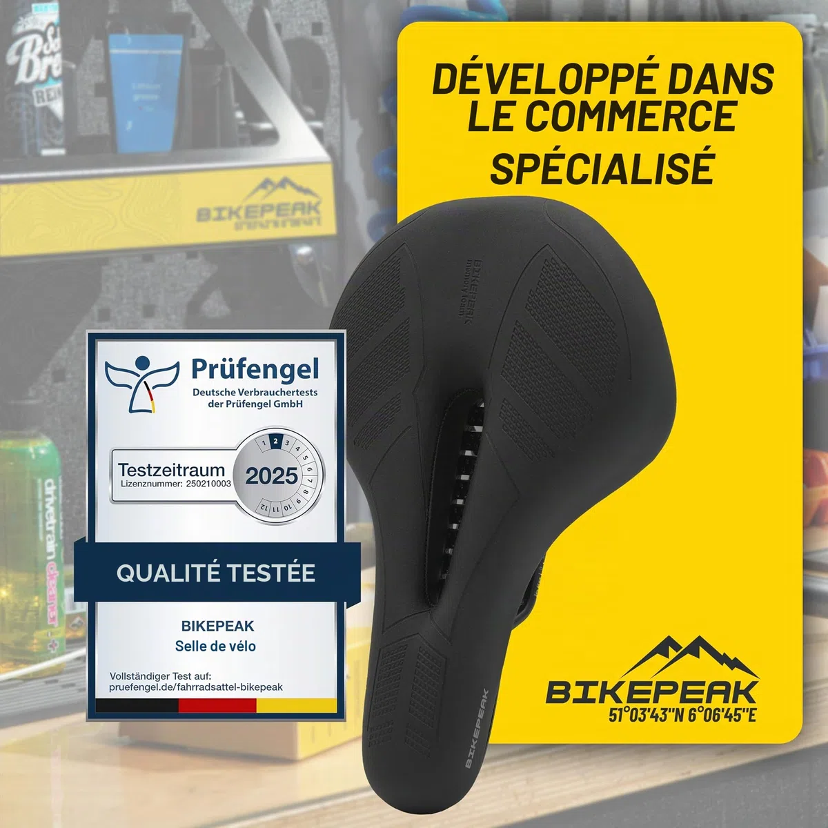 Selle de vélo pour Ville, VTT ou Trekking - Confortable, Respirante avec Mousse à mémoire de Forme, Selle Ergonomique