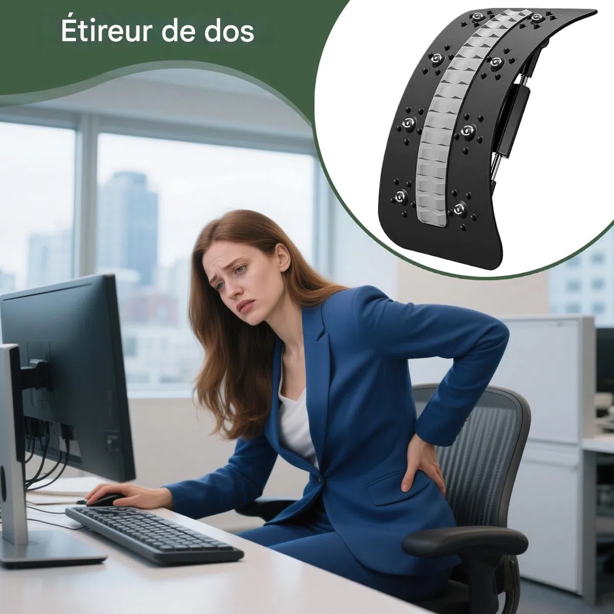 Étireur Dorsal,Planche de Correction Posturale | Correcteur De Colonne Vertébrale Équipement D'Étirement Dos pour Yoga Pilates Voyage Maison Auto