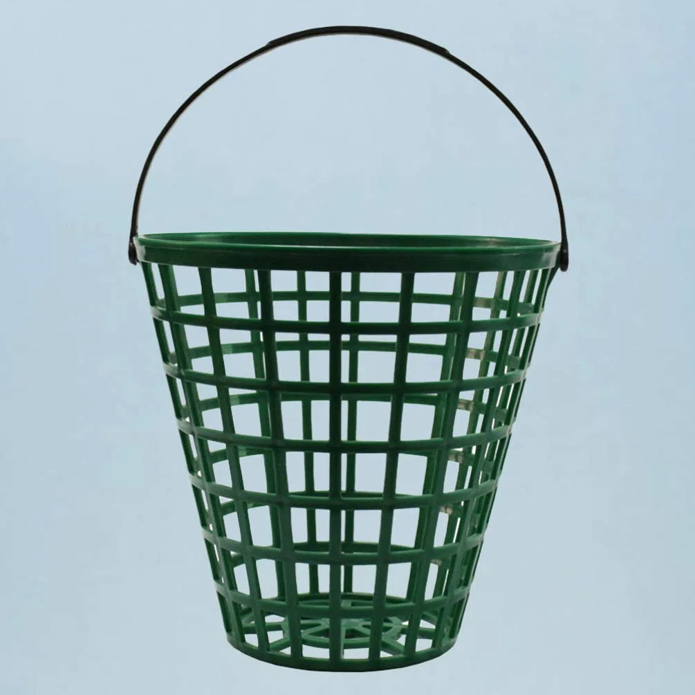 VOSAREA Panier de golf avec poignée Vert Panier de rangement Organisateur de golf Peut contenir 50 balles Contient maison Panier à linge