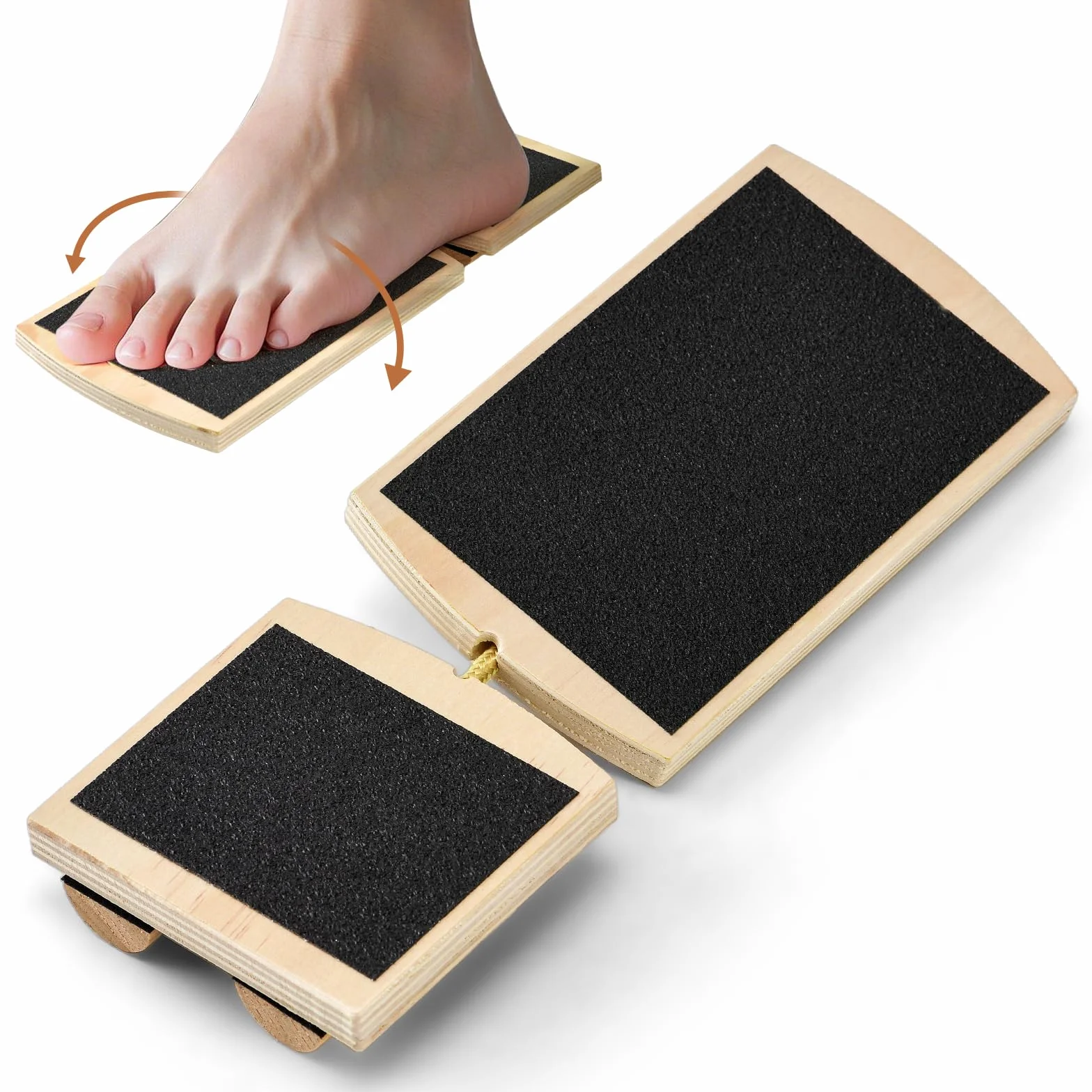 Planche d'équilibre à Une Jambe, Entraîneur de Cheville en Bois, Balance Board Cheville, Planche d'équilibre de Cheville pour l'étirement de la Cheville, Correction de la Posture