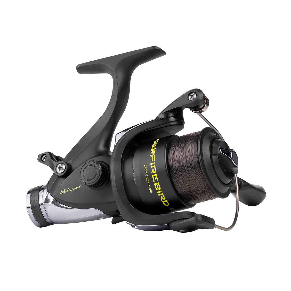 Shakespeare Firebird Spinning Reel - Moulinet léger avec poignée et Bobine en Graphite, Conception à roulement à Billes pour la pêche en Eau Douce - Tailles Multiples