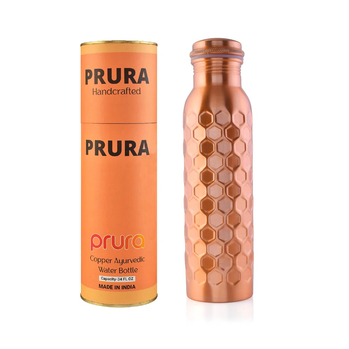 Bouteille d'eau en cuivre - Récipient en cuivre pur ayurvédique anti-fuite