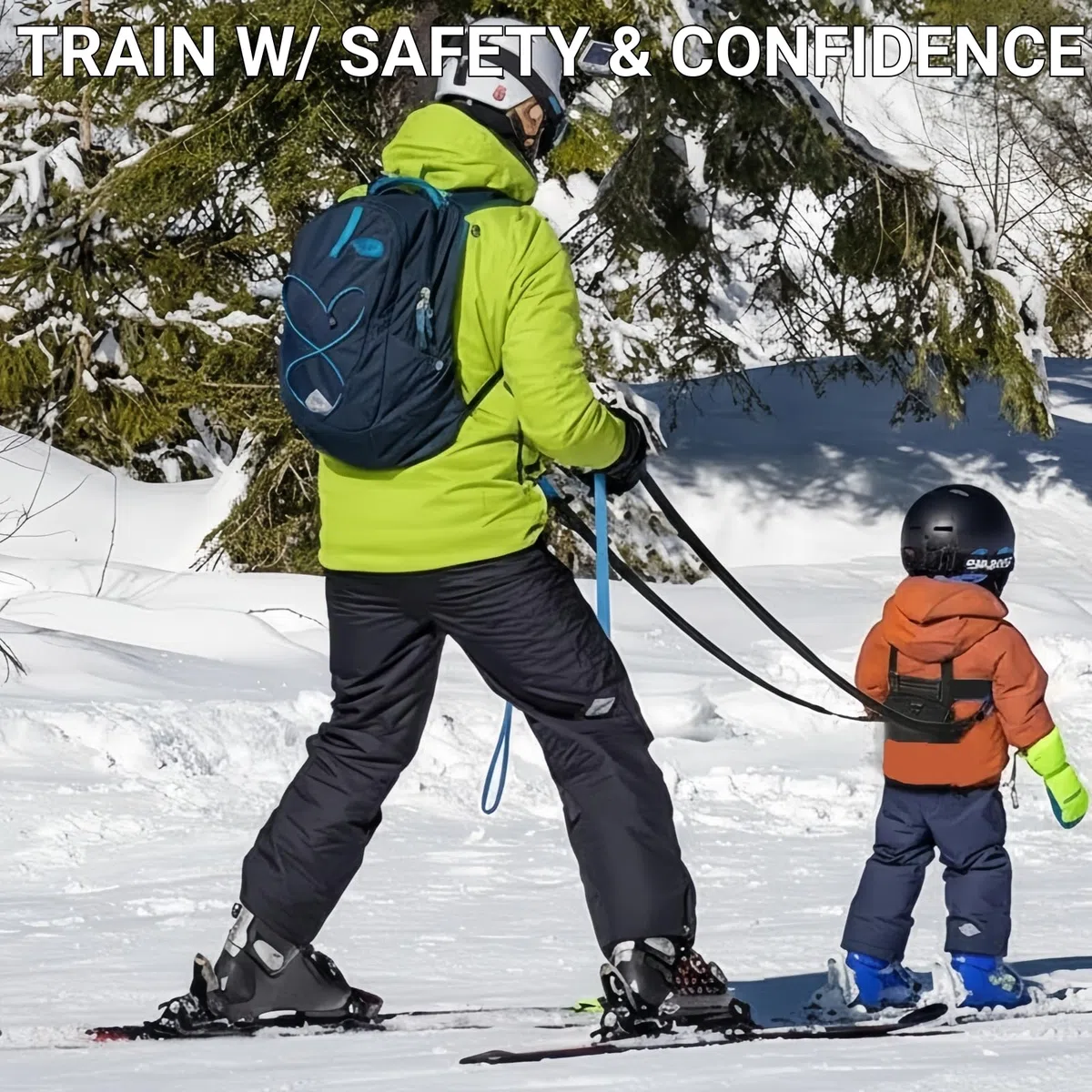 Harnais de Ski et de Snowboard pour Enfants, Harnais Ski Enfant avec Laisse et Sac Amovibles de Ski pour Enfant Garçon Fille Débutants