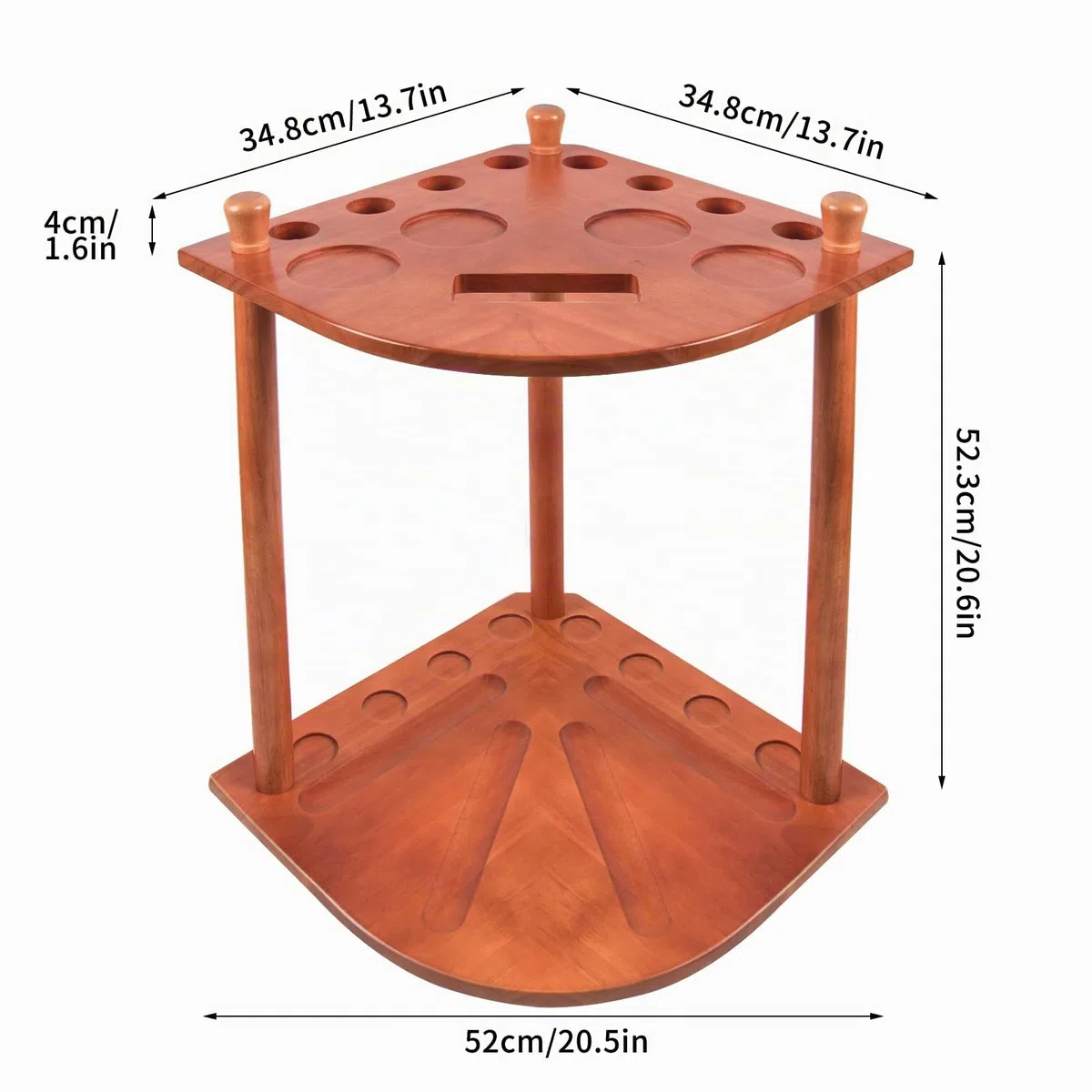 AKLOT Support Mural de Queue de Billard pour 16 Boules et 8 Bâtons - Lot Complet