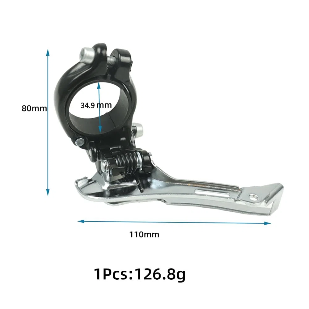 CYSKY Dérailleur Avant 2 Vitesses pour Vélo de Route, Type Clip Ring pour Tube de Diamètre 31,8/34,9mm, Compatible avec Shimano R2000
