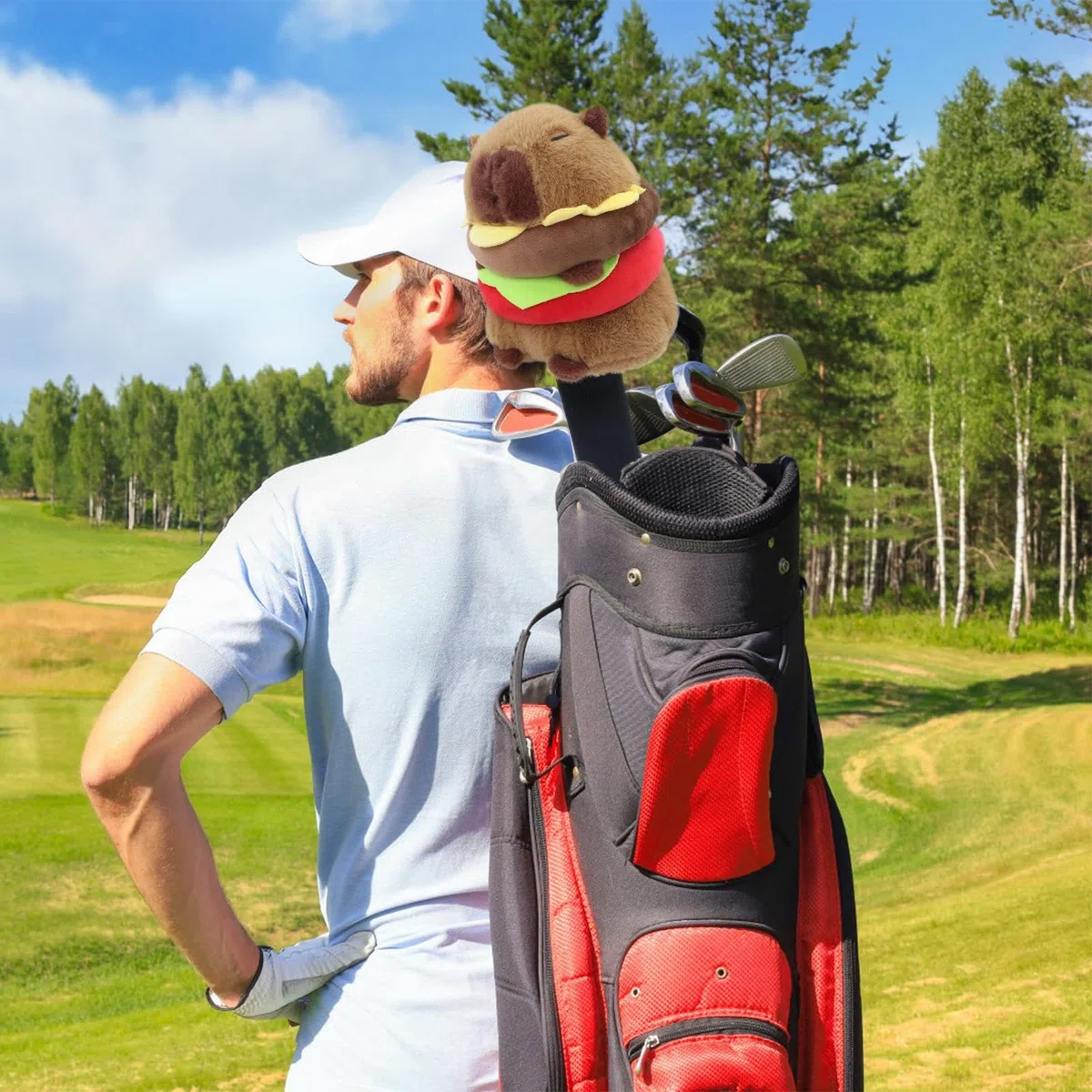 Couvre-club de golf en peluche en forme de Capybara - Résistante aux rayures - Pour homme et femme - Pour intérieur et extérieur