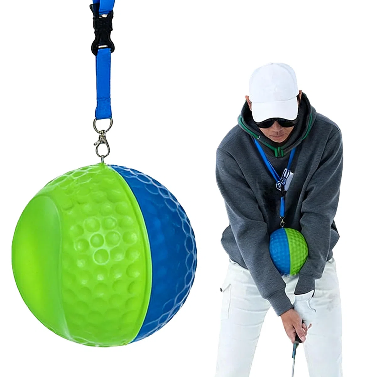 Entraîneur De Swing De Golf, Aide À L'entraînement Au Golf, Balle D'entraînement De Swing De Golf, Corde De Transport Incluse pour Un Transport Facile, Idéal pour Les Débutants
