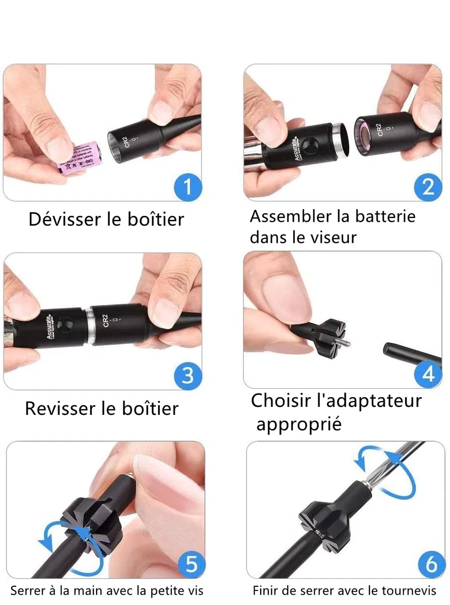 Kit de visée à alésage Rouge Laser Bore Sighter pour Calibre de 0.17 à 0.54 pour Lunette de visée et Arme de Poing, Airsoft