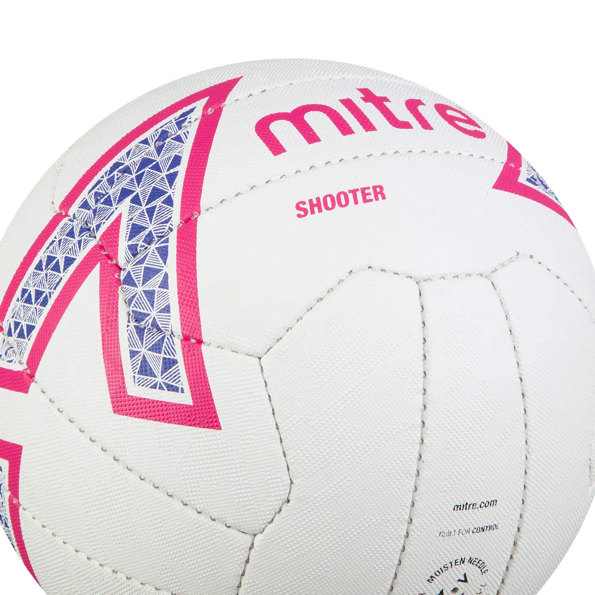 Mitre Shooter Match Ballon de Netball | Excellente Prise en Main | Modèle résistant, Blanc/Cabaret/Violet/Noir