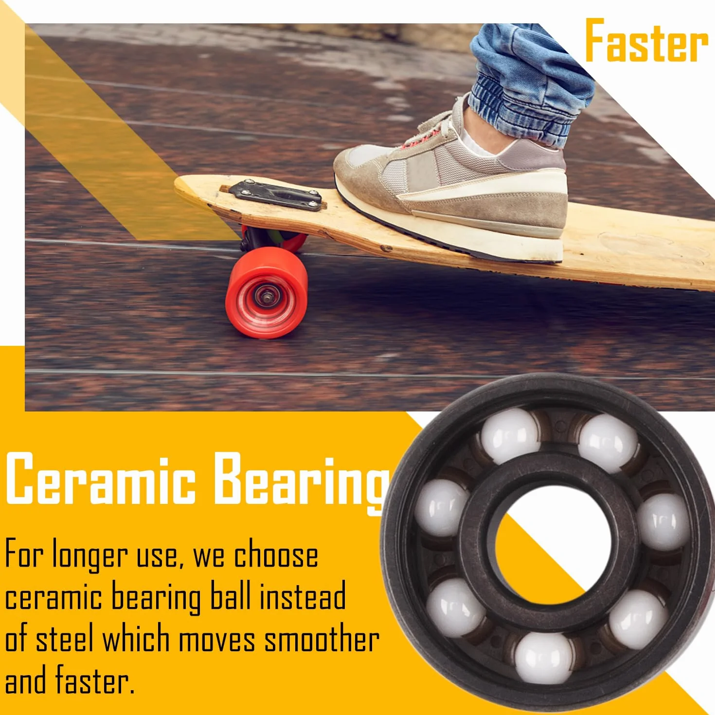 Senston Roulements à Billes ABEC 11, 8 Pièces Roulements pour Planches à roulettes, Scooters