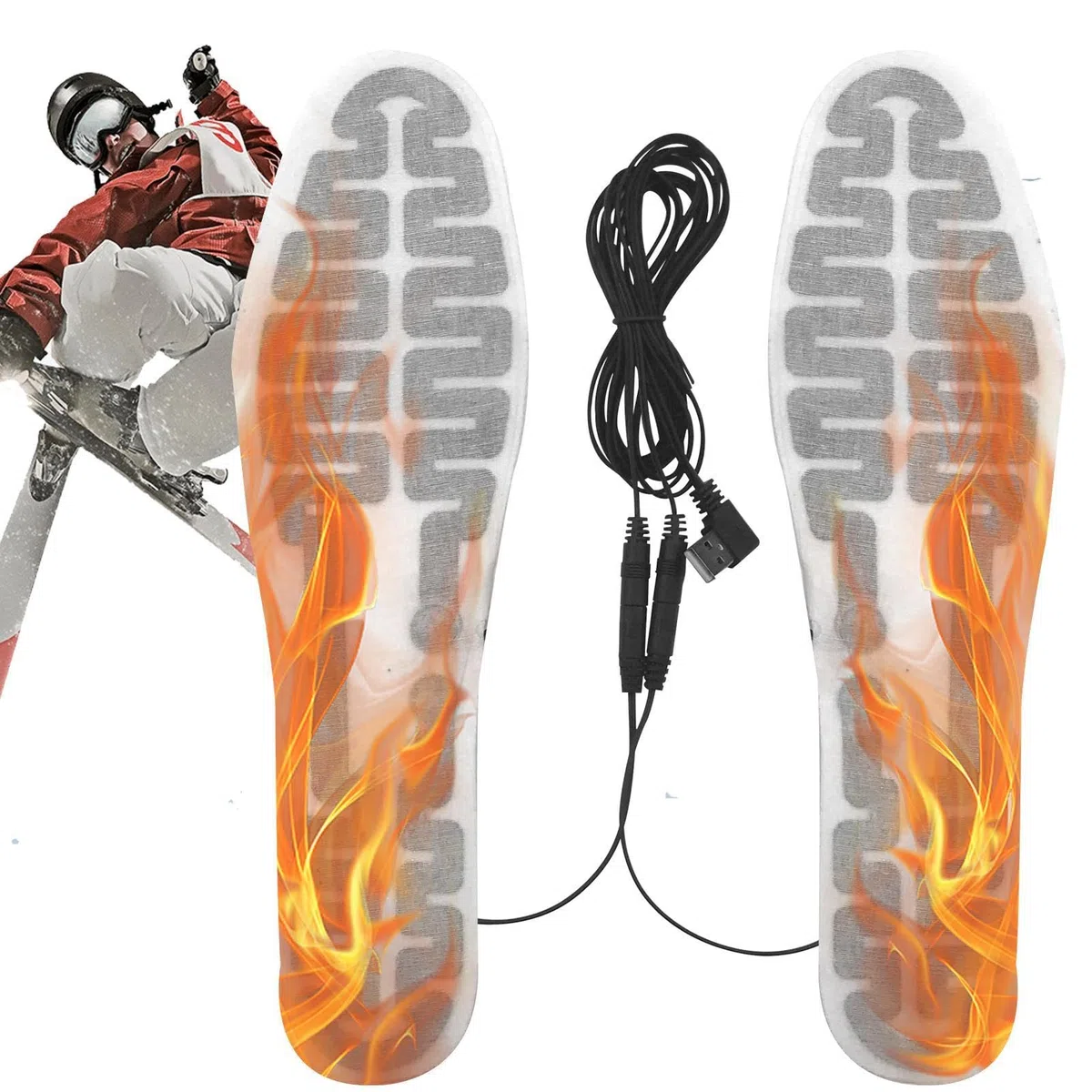 Semelles chauffantes rechargeables | Chauffe-pieds électriques rechargeables via USB | Semelles chauffantes réglables en deux tailles Chauffe-pieds pour chaussures de sport Bottes Chaussures en cuir