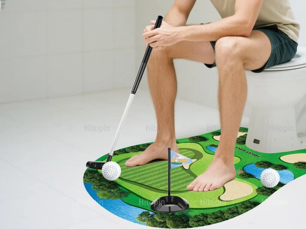 Coffret Cadeau De Golf De Toilette, Mini Golf pour La Maison, Cadeau Golf pour Homme, Mini Golf Cadeaux pour Hommes, Mini Golf Toilette, pour La Maison, Cadeau d'anniversaire