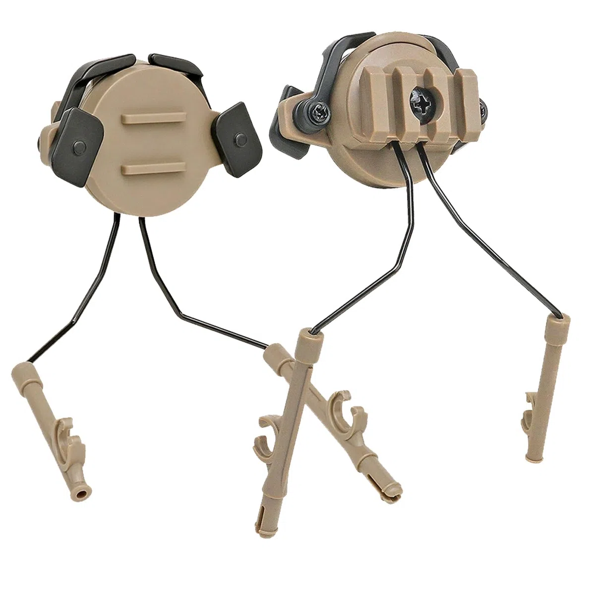 Adaptateur de Rail Arc pour Casque Tactique, Support pour Casque Audio de Suspension, Accessoires pour Casque D'airsoft, pour Les Sports de Plein Air et Le Paintball(Brown)
