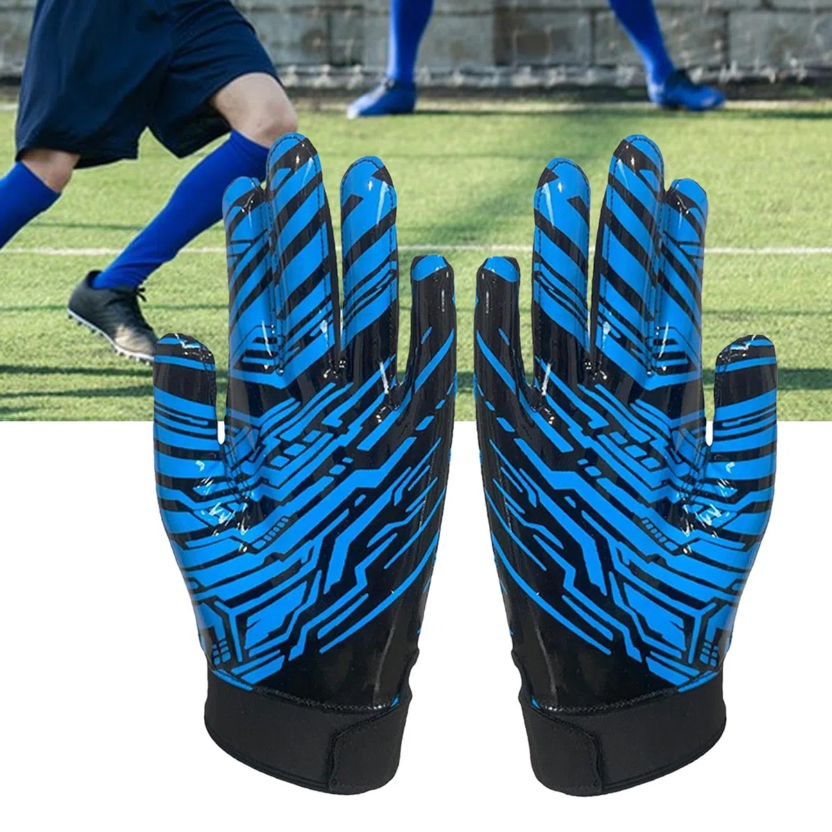 Gants de récepteur | Gants de récepteur larges de football américain | Gants de football | 2 gants de récepteur de football adhésifs larges | Gants de football à adhérence améliorée