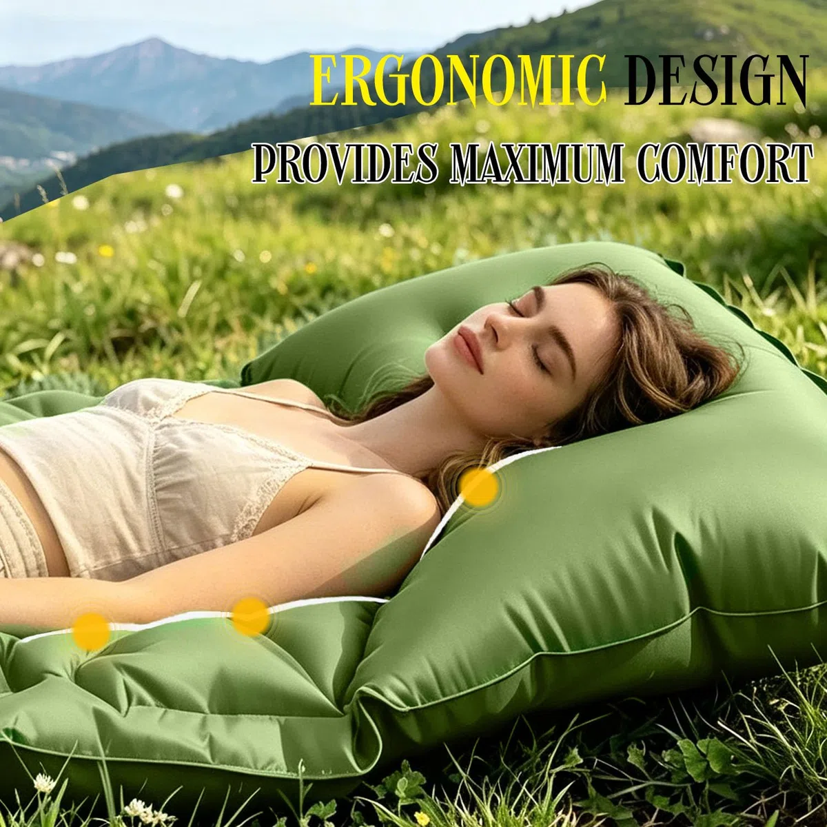 Matelas Gonflable 1 Place 190*60cm,Matelas Gonflant Camping Ultra Léger avec Pompe à Pied Oreiller,Ripstop,Anti-Fuite,Étanche,Portable et Compact pour Camping,Voyage, Randonnée,Capacité Charge 160KG