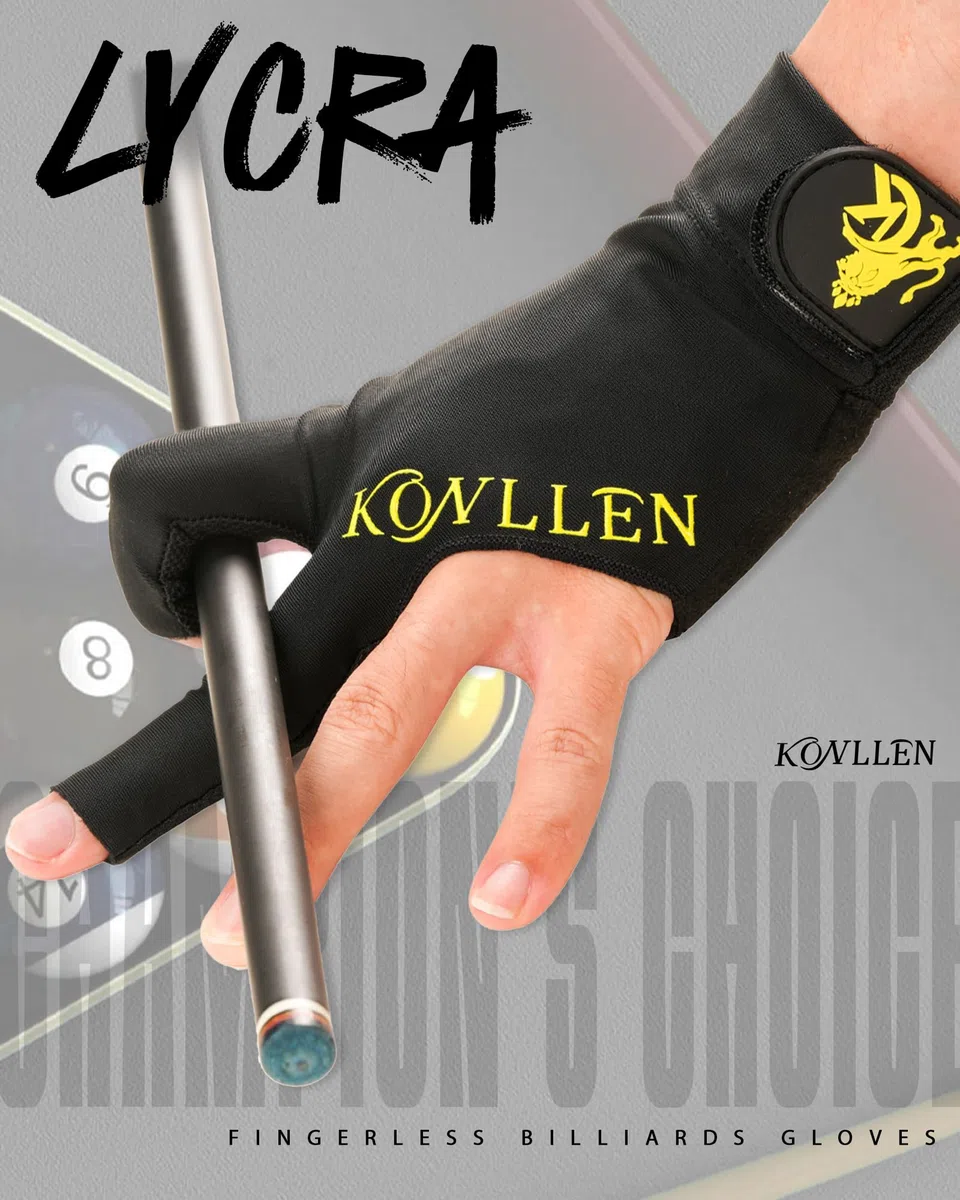 KONLLEN Gants de billard pour main gauche/main droite L/XL Gants de billard professionnels antidérapants réglables respirants Tailles populaires pour homme et femme