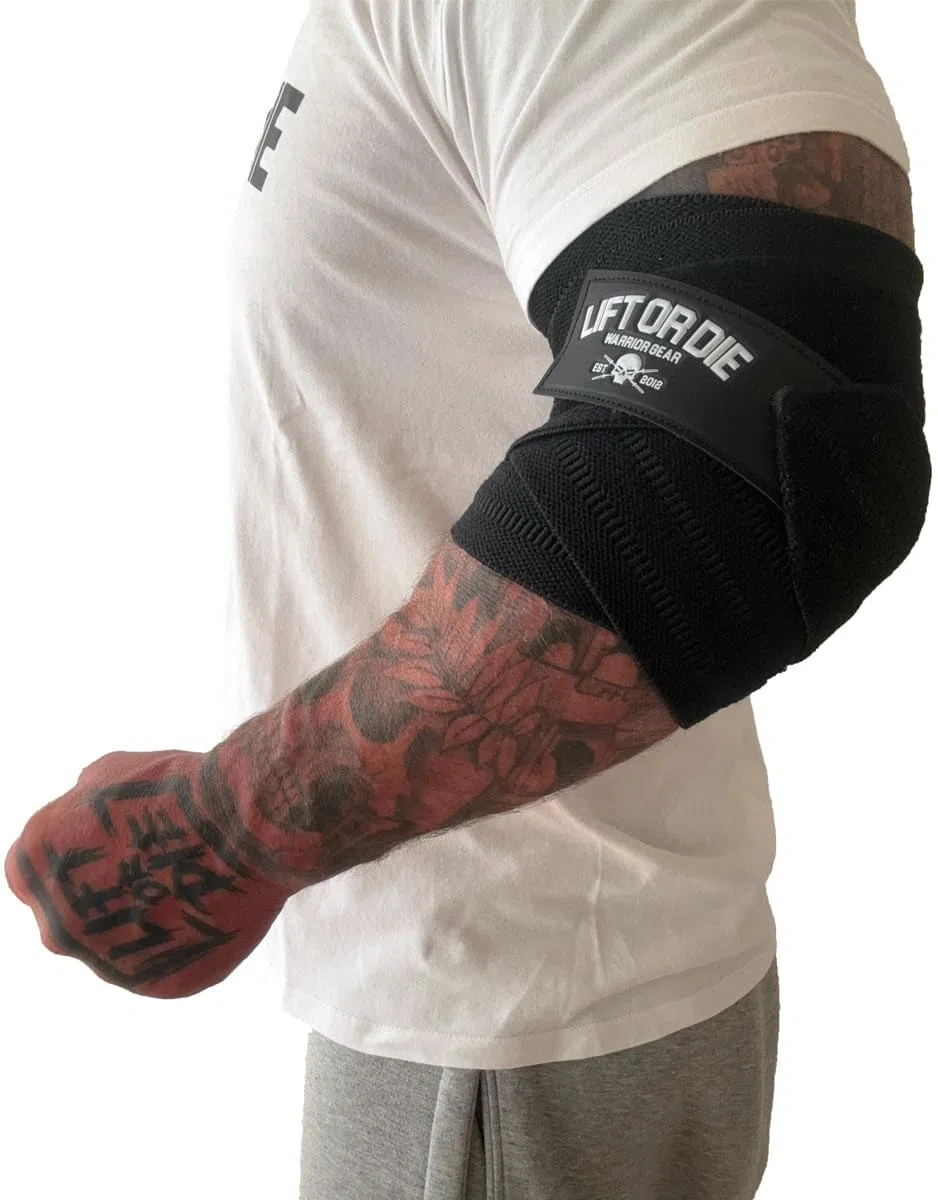 Bandes de Coudes Warrior Gear | Eclatez vos records : Maintien & Protection Exceptionnel | Développé couché - Développé militaire | Bande de Coude Musculation - Powerlifting - Strongman - Bodybuilding