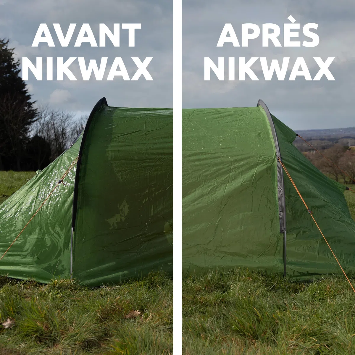 Nikwax Tent & Gear SOLARWASH 500ml + Tent & Gear SOLARPROOF 500ml, Spray nettoyant imperméabilisant bloqueur d'UV pour Textiles synthétiques étanches, imperméabilisant Spray pour Tente de Camping
